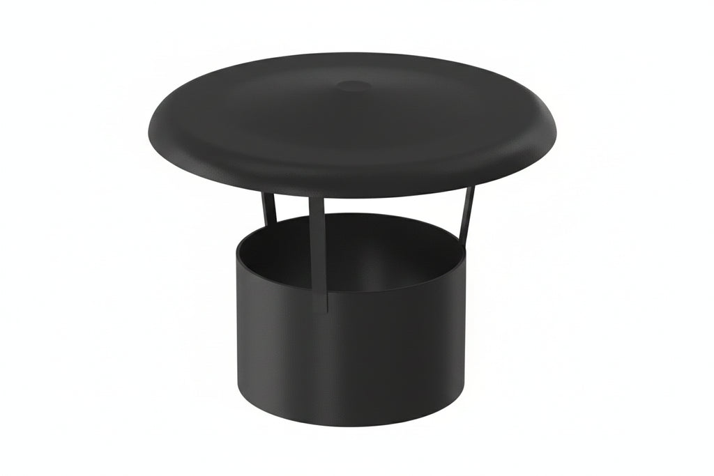 Caperuza chimenea simple pared anti-lluvia Pellet Ø80mm acero inoxidable AISI 316