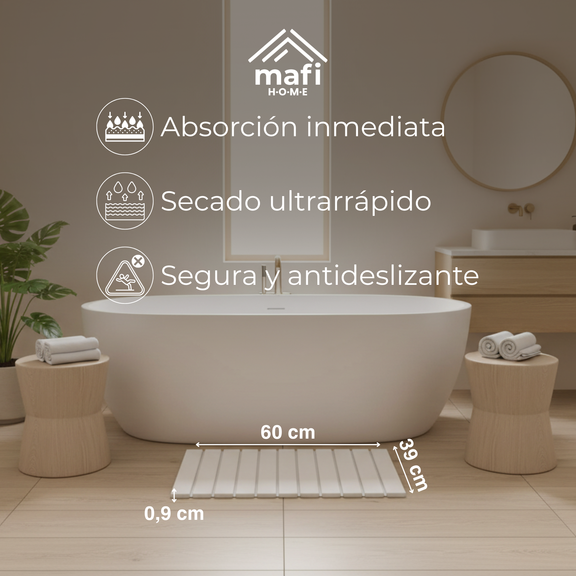 Mafi Home® | Alfombra de Diatomita Flexible 39×60