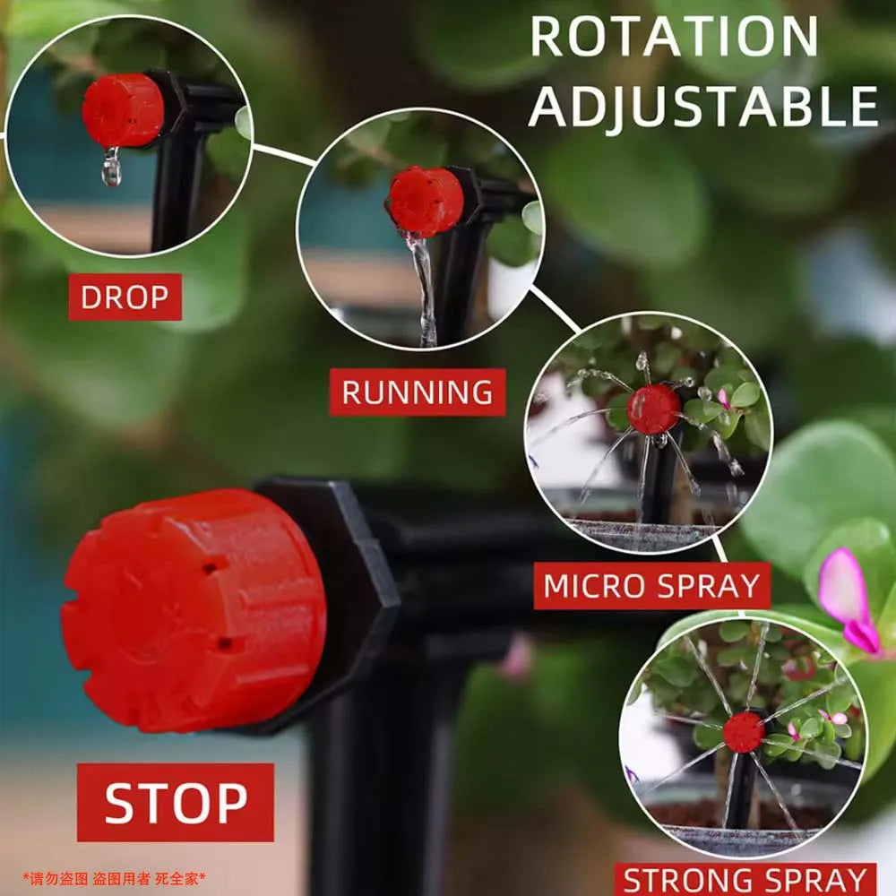 Temporizador de Riego para Jardín LCD 30-5m con Boquilla Giratoria Regulable 0-80 L/H – Sistema de Riego Automático Inteligente