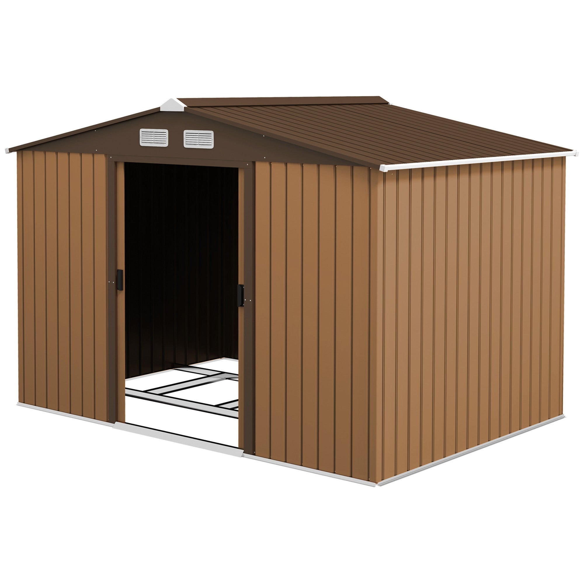 Abri de Jardin 4,9 m² cabane de jardin armoire de jardin Porte coulissante ventilations tôle Acier Jaune