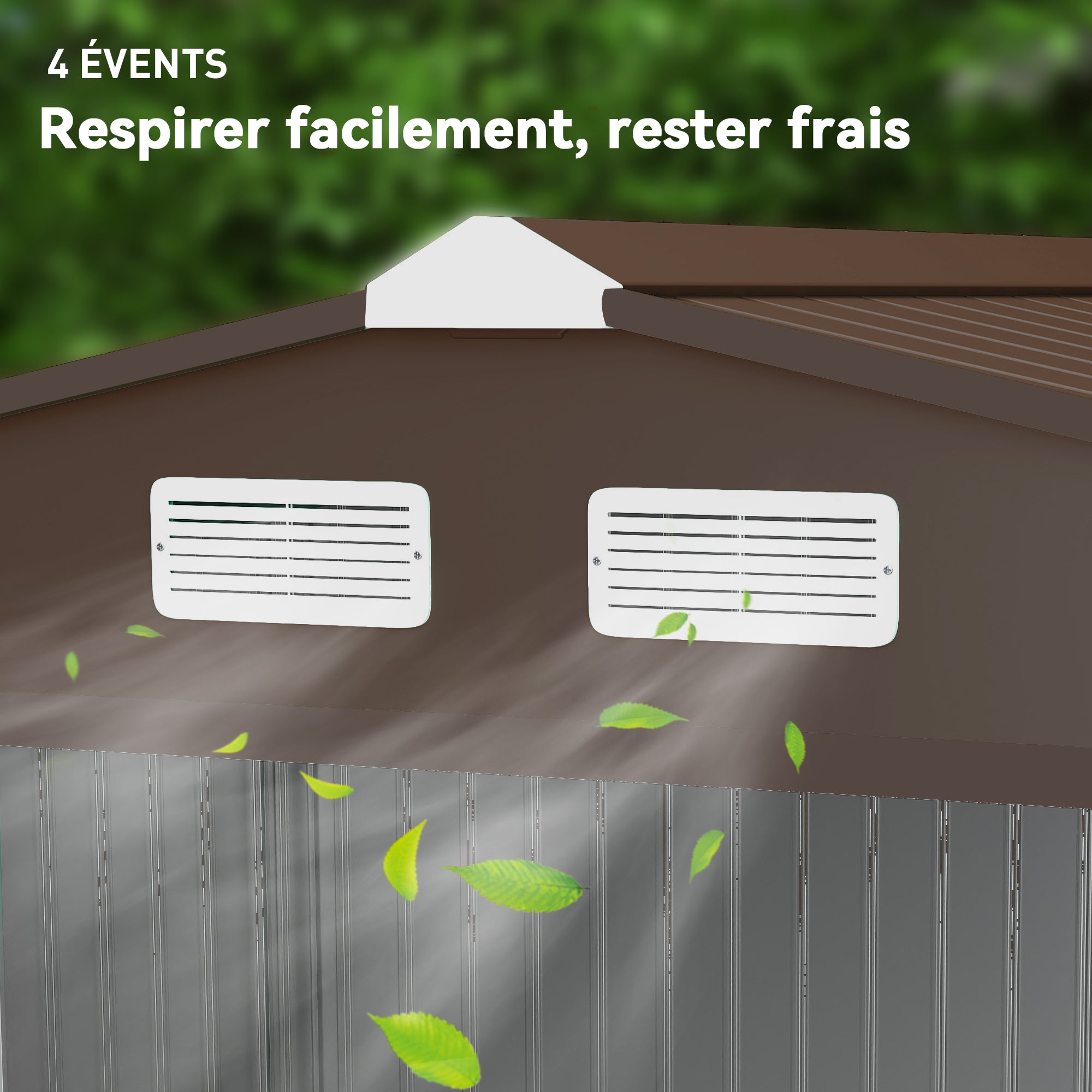 Abri de Jardin 4,9 m² cabane de jardin armoire de jardin Porte coulissante ventilations tôle Acier Jaune