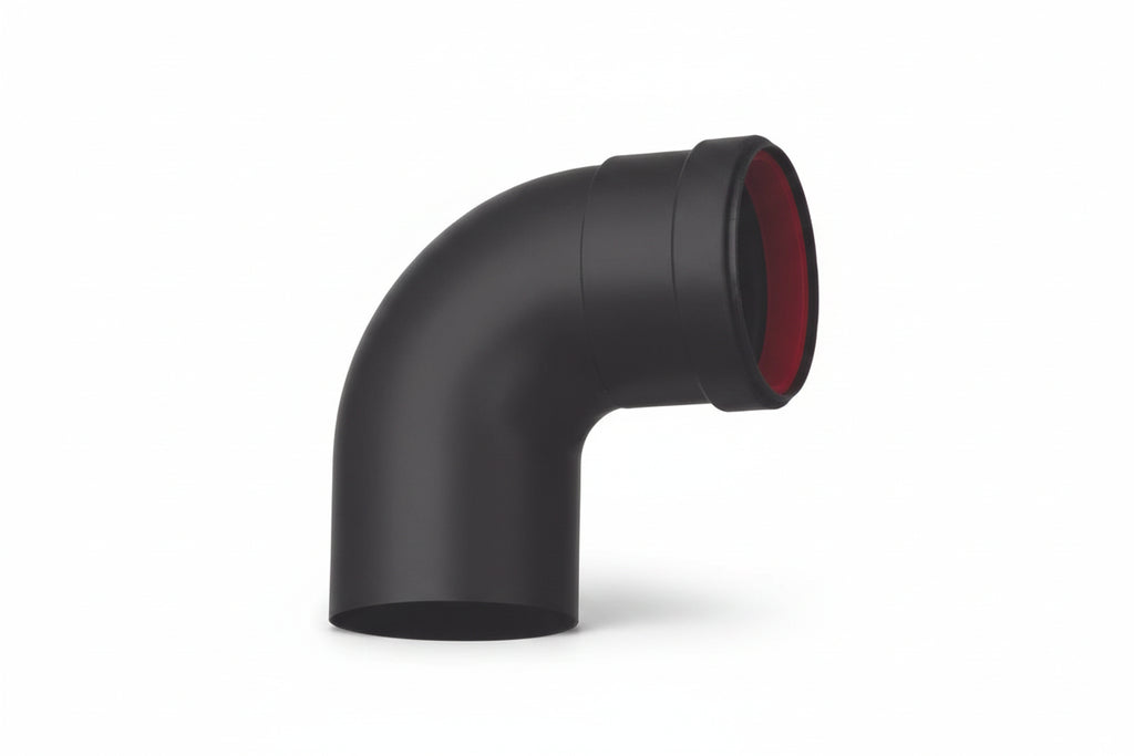 Codo chimenea simple pared 90° Ø80mm M-H acero vitrificado Pellet