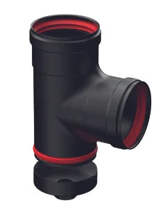Te chimenea simple pared 90° Pellet acero vitrificado Ø80mm
